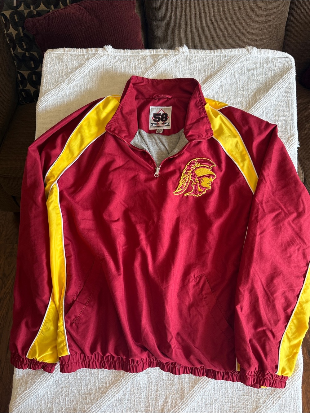 USC Red and Gold Pullover Jacket with Trojan Logo